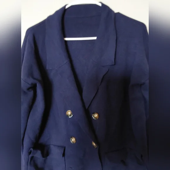 Women's size Large Navy Blue Blazer - Picture 3 of 7